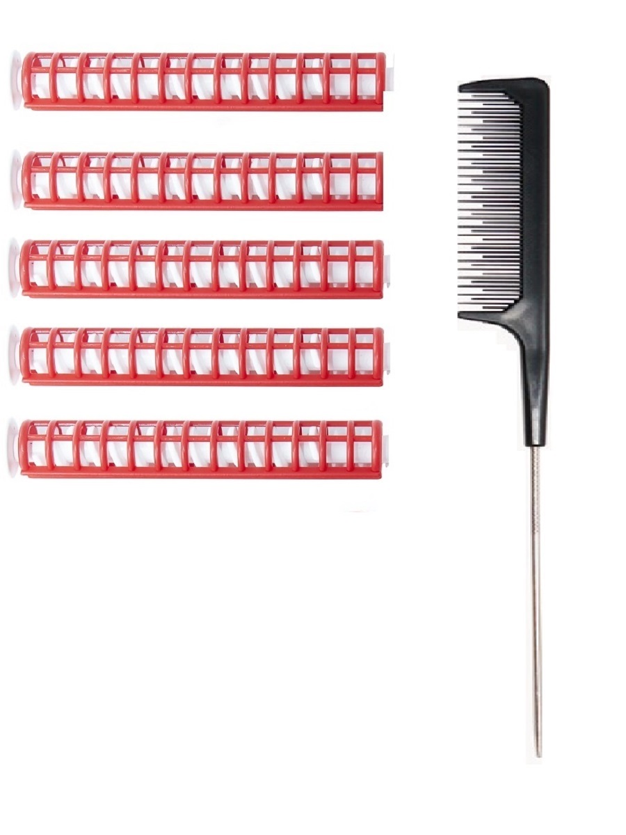 Набор №6: Термобигуди спиральные №2, D18мм- 5 шт. + расческа Р-38А + пакет ТБС-18 Р-38А производства Экомстат