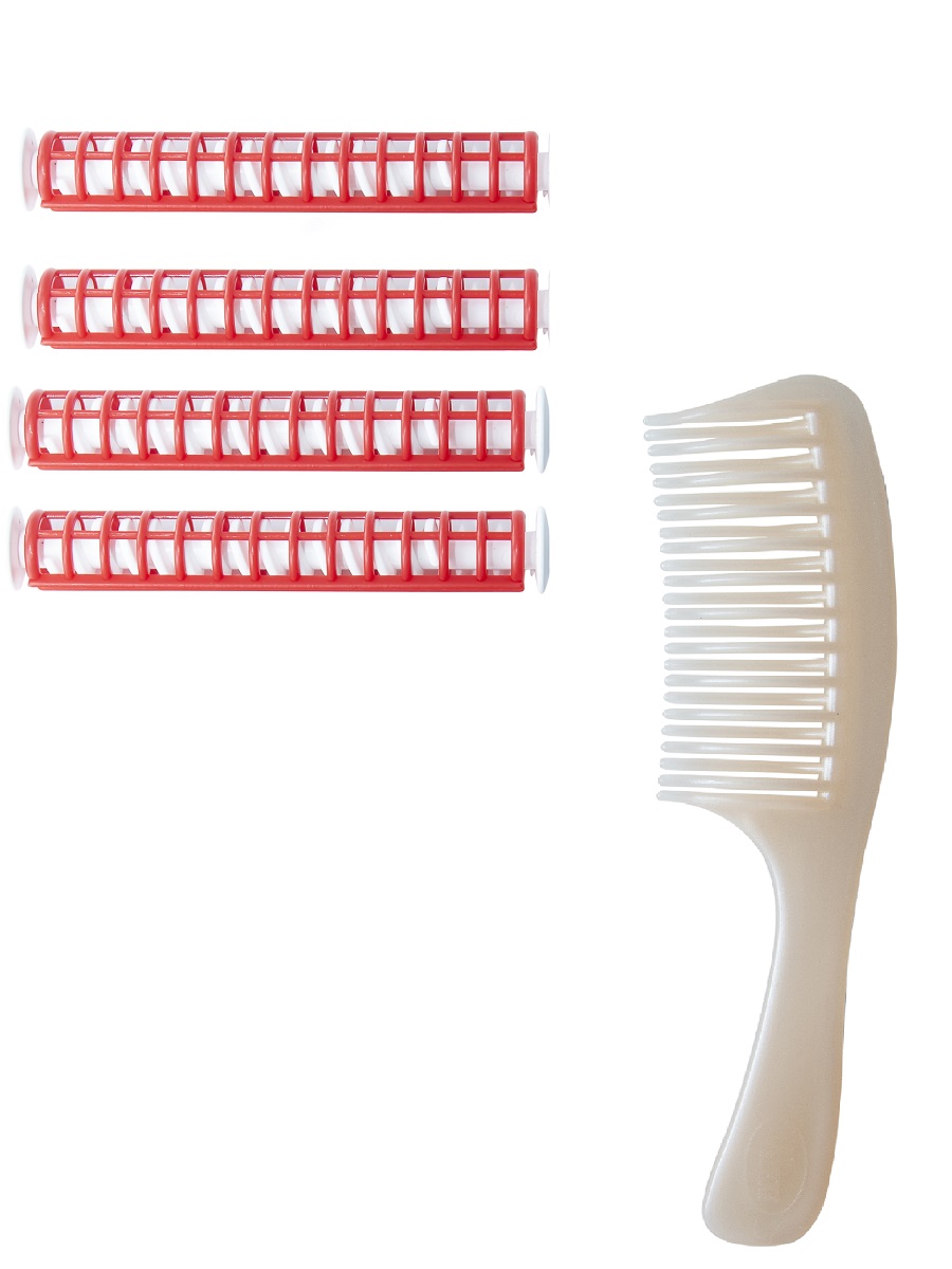 Набор №1: Термобигуди спиральные №1, D15мм- 4 шт. + расческа Р-30 + пакет ТБС-15 Р-30 производства Экомстат